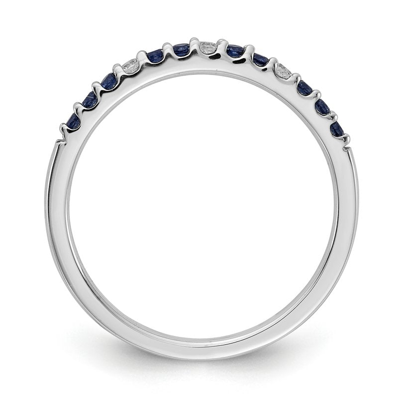 14k White Gold Diamond and Emerald Band