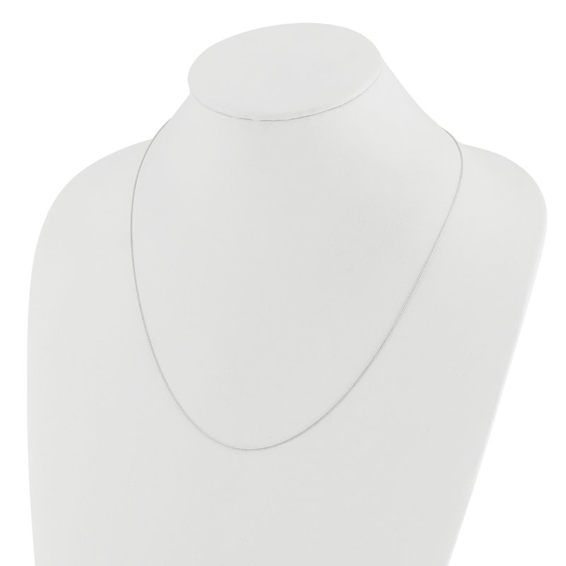 14K White Gold Adjustable .8mm D/C Wheat Chain