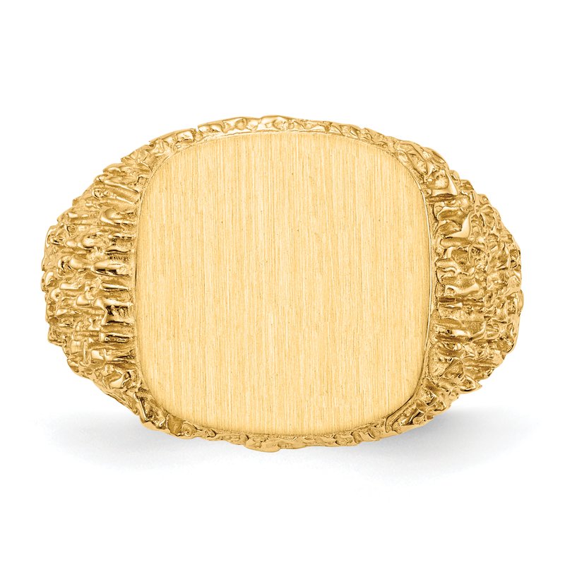 14k 13.5x13.5mm Closed Back Mens Signet Ring