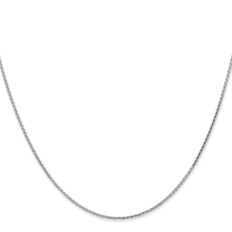 14K White Gold 10 inch 1mm Diamond-cut Parisian Wheat with Lobster Clasp Anklet