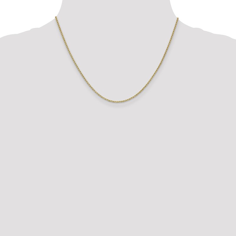 14K 10 inch 1.5mm Lightweight Flat Anchor Link with Lobster Clasp Chain Anklet