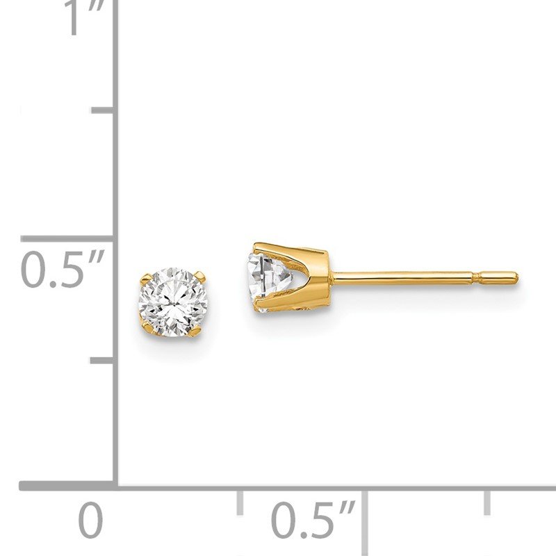 14k 3.5mm Round CZ Stud Earrings