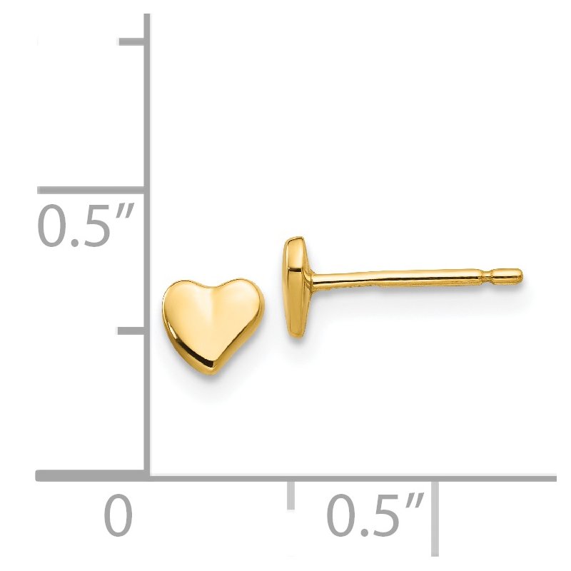 14K Polished Heart Post Stud Earrings