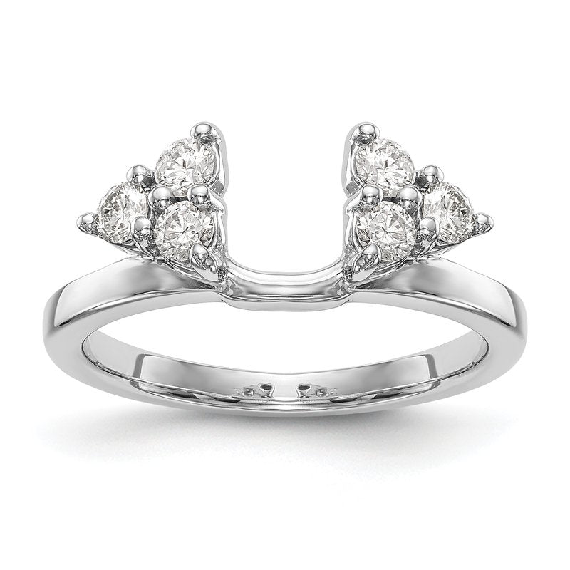14K White Gold 3/8 carat Lab Grown Diamond VS+ F+ Complete Ring Wrap