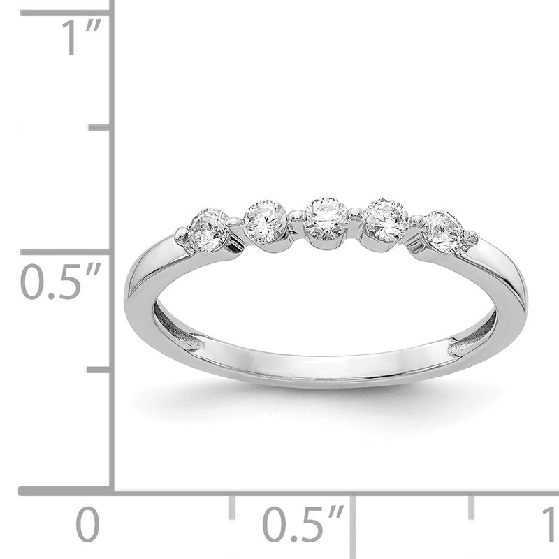 14k White Gold 5-stone Diamond Ring