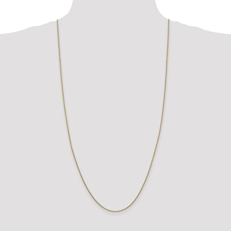 14K 10 inch 1.4mm Round Open Link Cable with Lobster Clasp Anklet