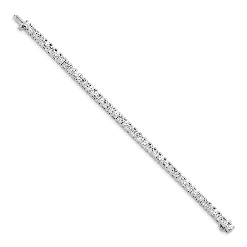 14k White Gold Complete 7.5 carat Round A Diamond 4-prong 7 inch Tennis Bracelet