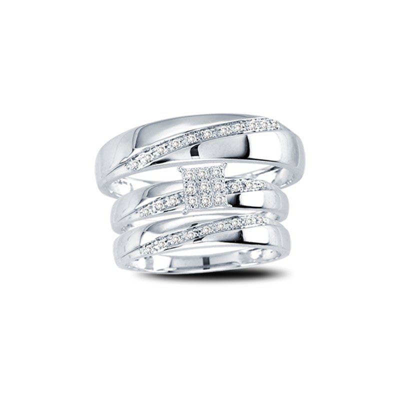 10K  0.15Ct  Diamond  Trio  Set