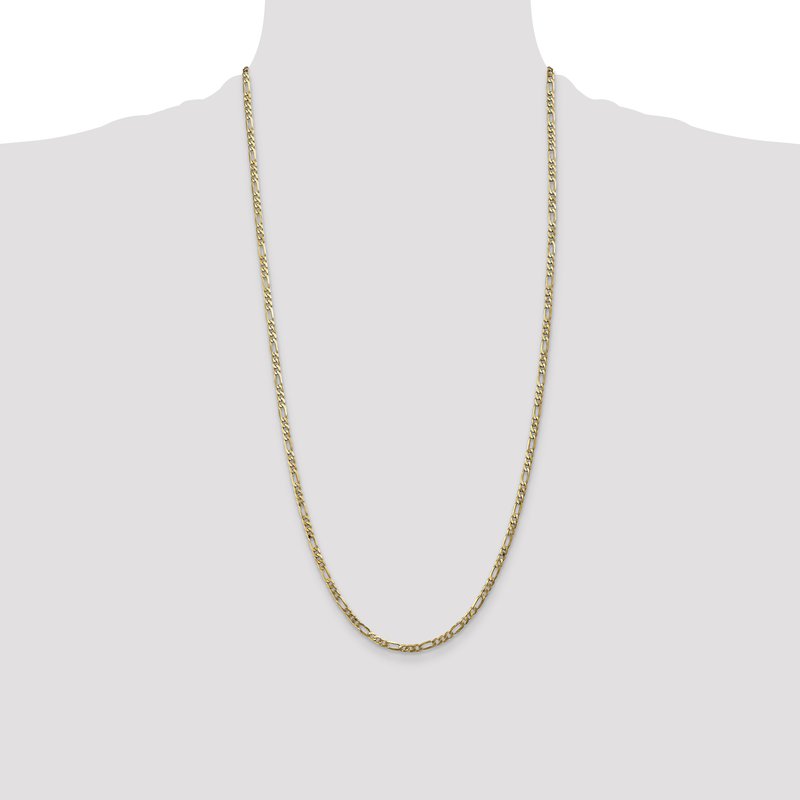 14K 26 inch 3mm Flat Figaro with Lobster Clasp Chain