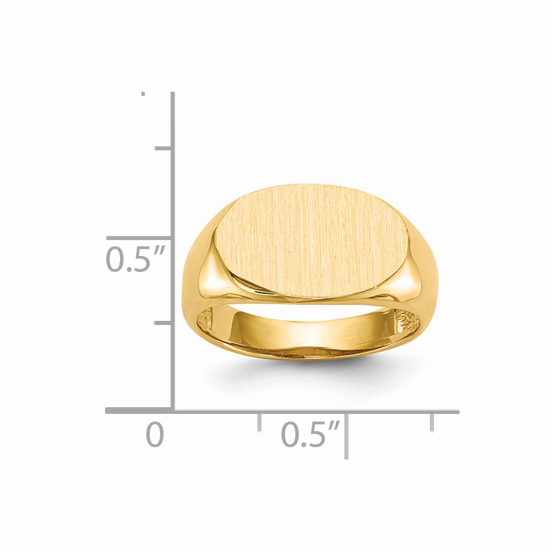 14k 15.0x9.0mm Open Back Signet Ring