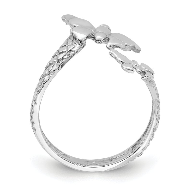14K Polished &amp; Textured Butterfly Toe Ring