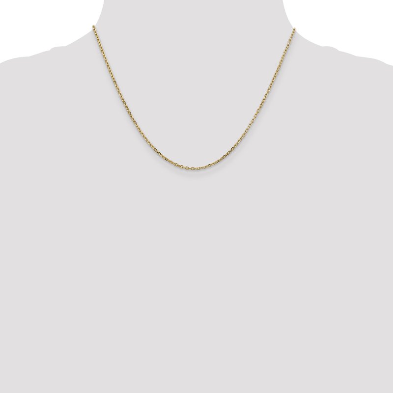 14K 26 inch 1.8mm Diamond-cut Round Open Link Cable with Lobster Clasp Chain