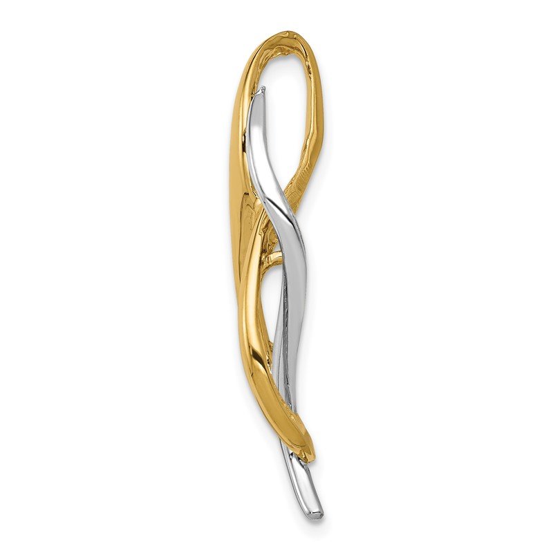 14K Two-Tone Slide Fits up to 4mm Regular/8mm Fancy or Reversible Omega