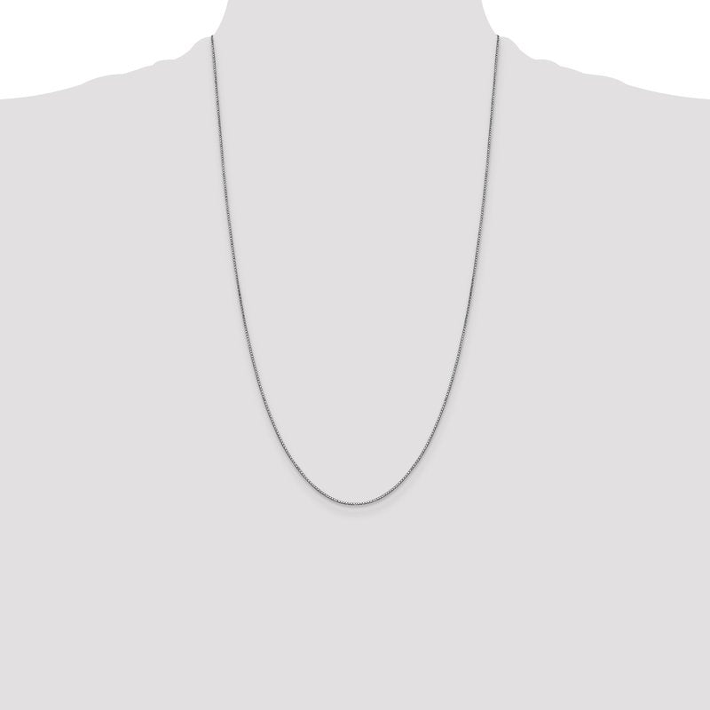 14K White Gold 26 inch .9mm Box with Lobster Clasp Chain