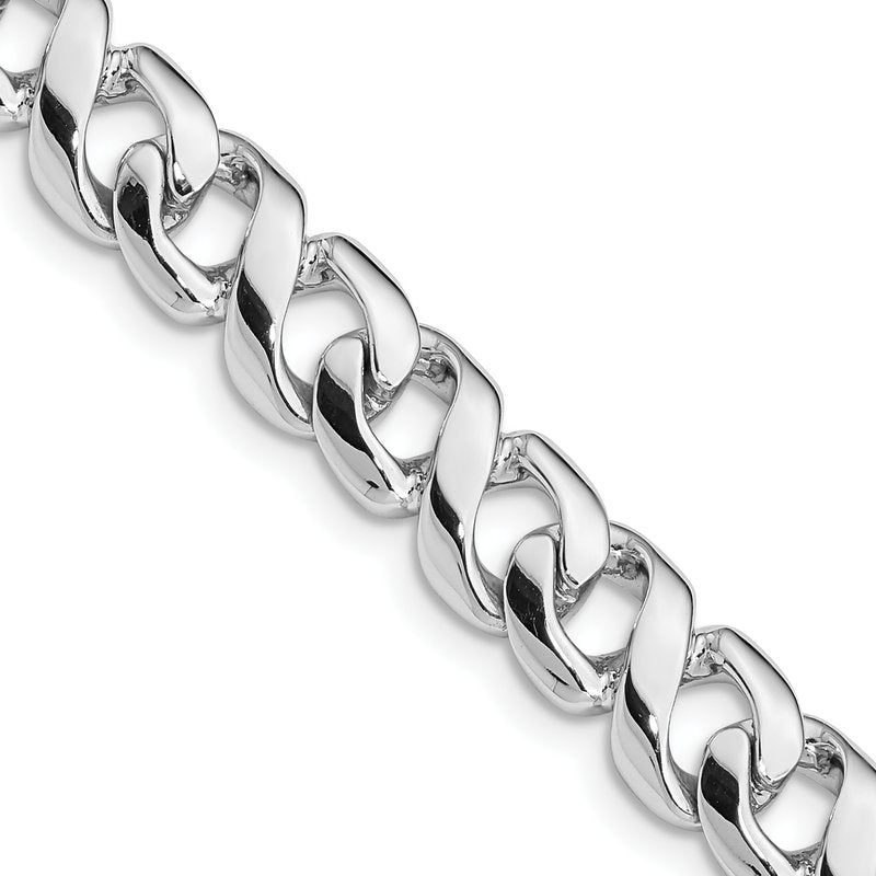 14K White Gold  20 inch 8.75mm Hand Polished Fancy Link with Fancy Lobster Clasp Chain