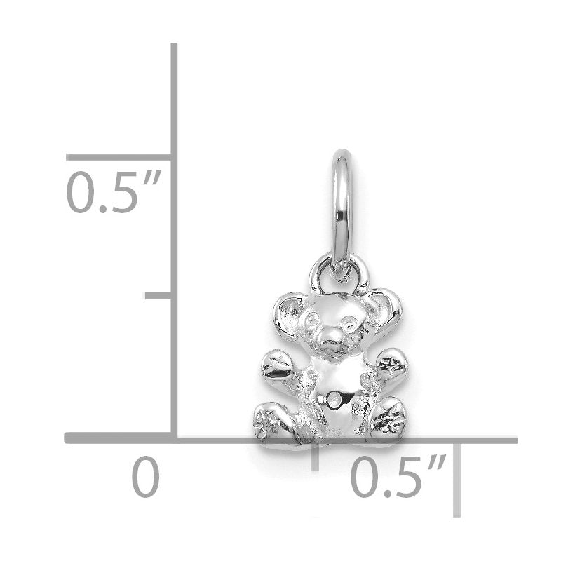 14k White Gold Teddy Bear Charm