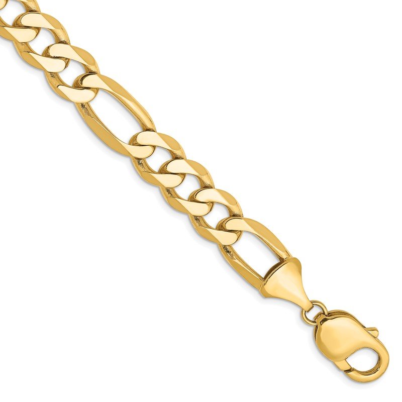 14K 26 inch 10mm Flat Figaro with Lobster Clasp Chain