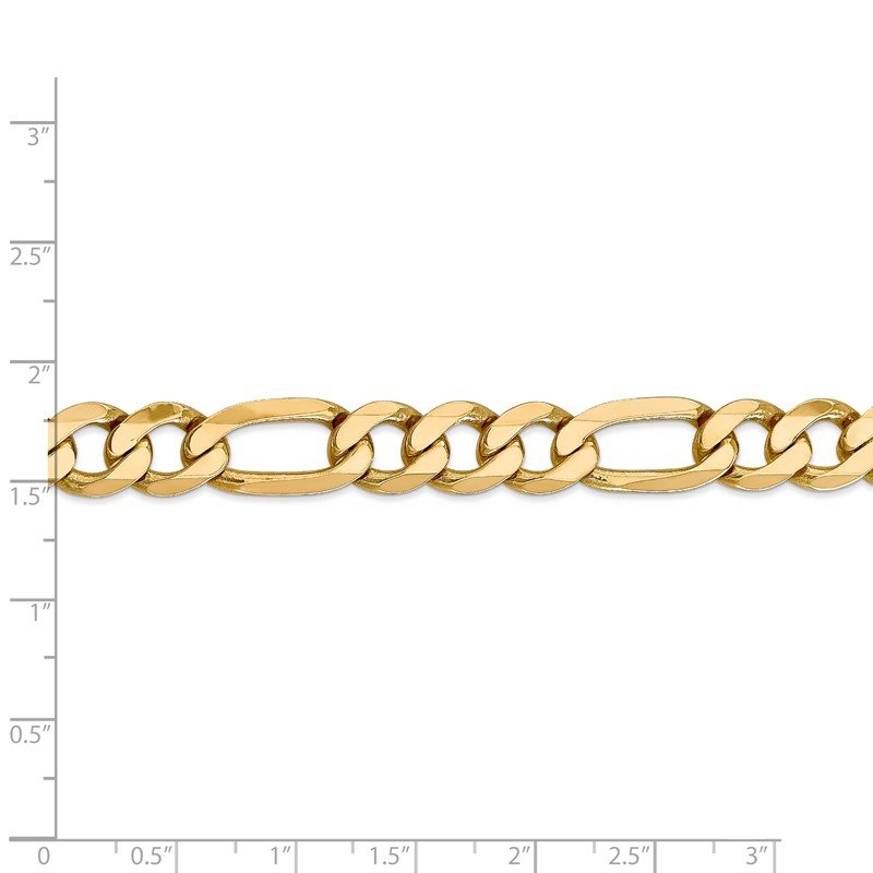 14K 26 inch 10mm Flat Figaro with Lobster Clasp Chain