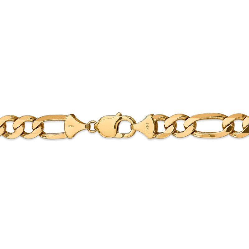 14K 26 inch 10mm Flat Figaro with Lobster Clasp Chain
