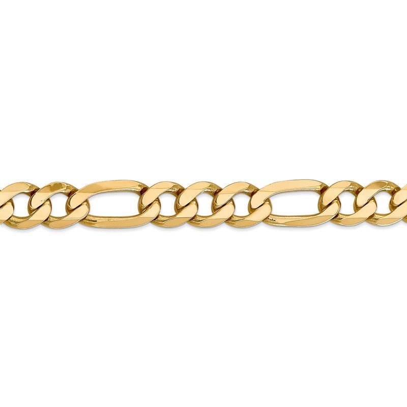 14K 26 inch 10mm Flat Figaro with Lobster Clasp Chain