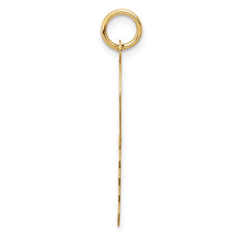 14K Polished and Satin Hearts Flat Key Charm