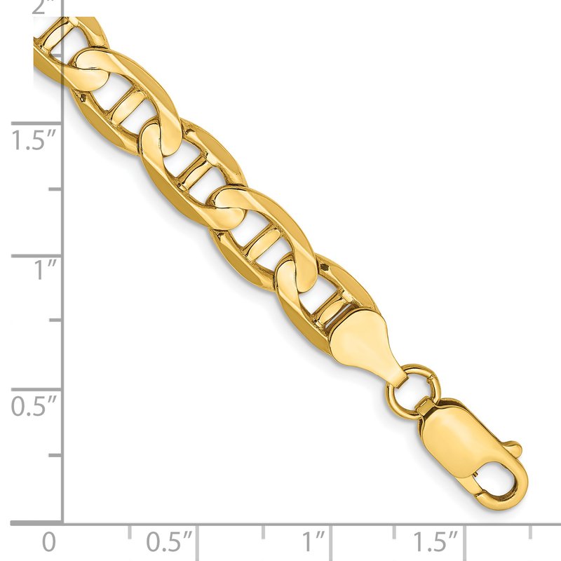 14K 18 inch 7mm Concave Anchor with Lobster Clasp Chain