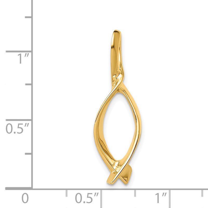 14k Polished Slide Fits up to 2mm Regular/5mm Fancy or Reversible Omega