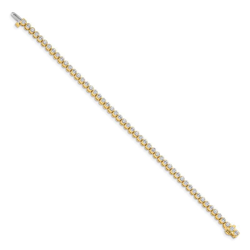 14k Complete 3.06 carat Round A Diamond 2-prong 7 inch Tennis Bracelet