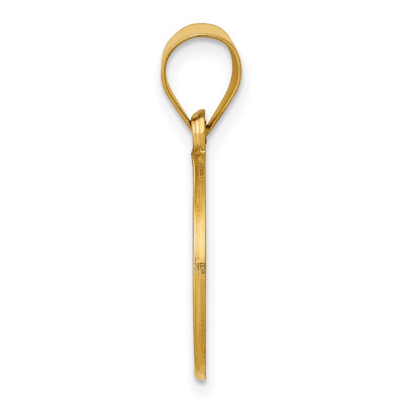 14k Polished and Satin Hollow St John the Baptist Medal Round Pendant