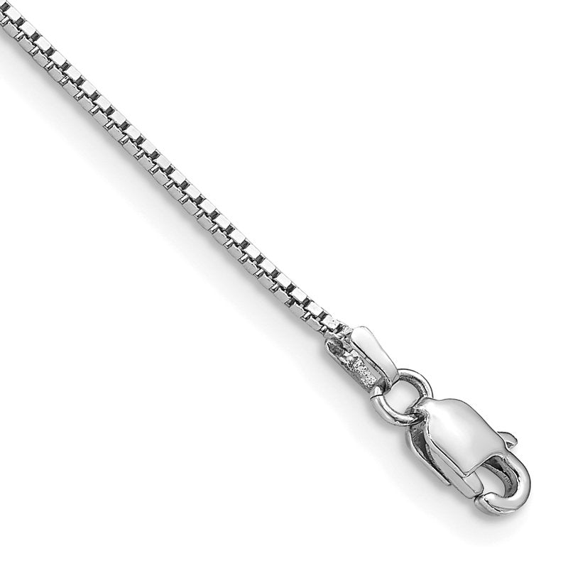 14K White Gold 26 inch .95mm Box with Lobster Clasp Chain