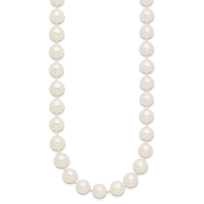 14k 9-10mm White Near-Round Freshwater Cultured Pearl 16 inch Necklace