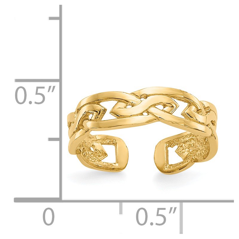 14k Weave Toe Ring