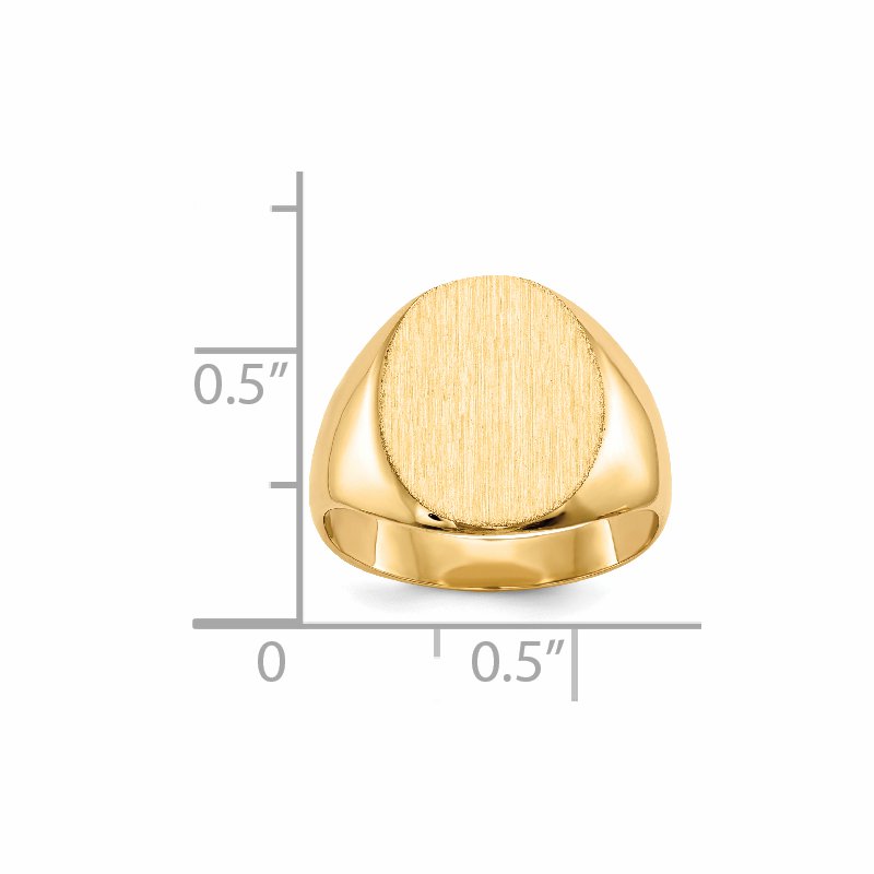 14k 12.0x13.5mm Closed Back Signet Ring
