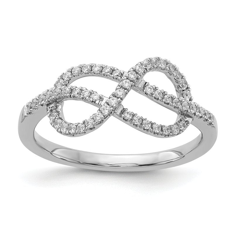 14k White Gold Diamond Celtic Knot Ring