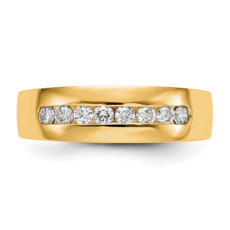 14K White Gold Men's 1/3 carat Lab Grown Diamond VS+ F+ Complete Channel Band