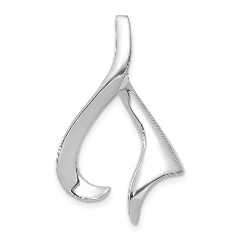 14k White Gold Polished Slide Fits up to 2mm Regular/6mm Fancy or Reversible Omega