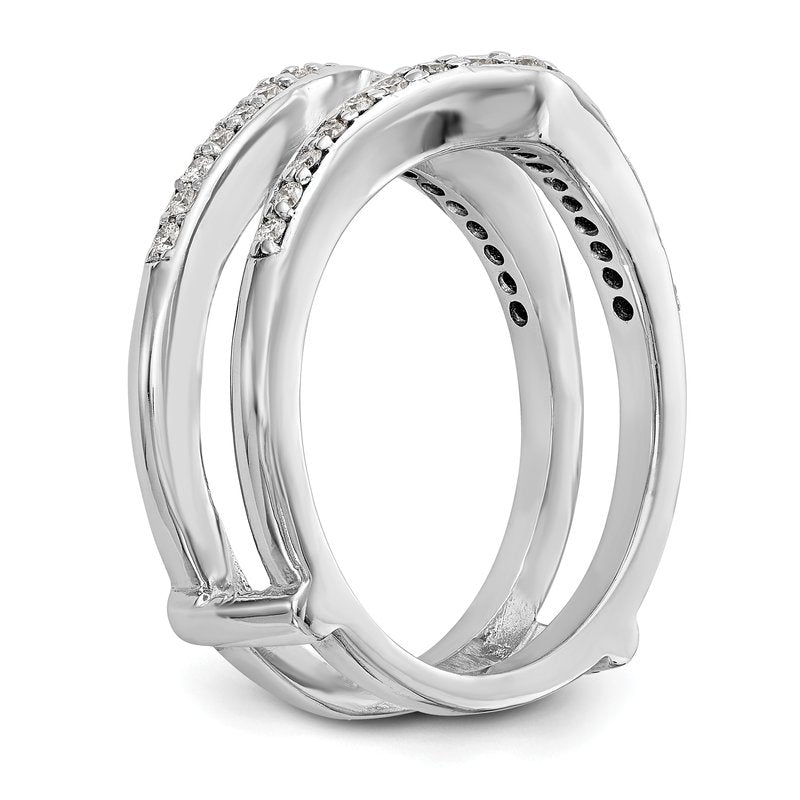 14K White Gold 1/2 carat Lab Grown Diamond VS+ F+ Complete Ring Guard
