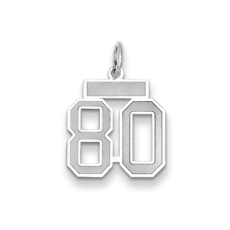 14kw Small Satin Number 80 Charm