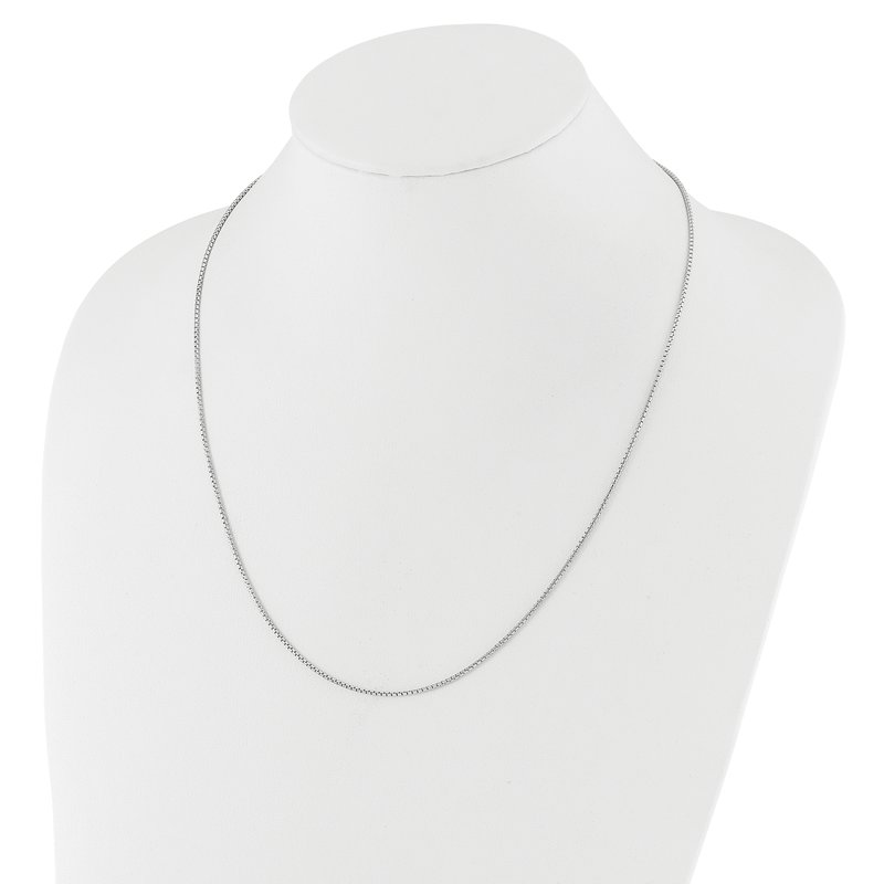 Sterling Silver RH-plated Adjustable 1.25mm Round Box Chain