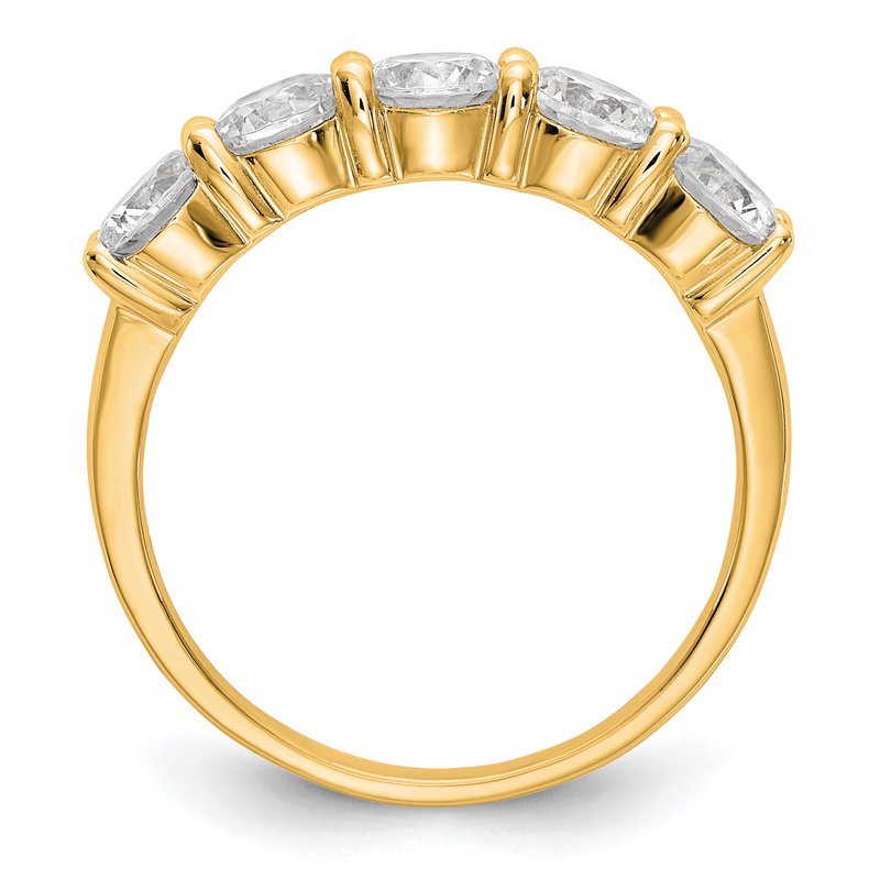 14K White Gold 1/3 carat Lab Grown Diamond VS+ F+ Complete Round Five Stone Ring