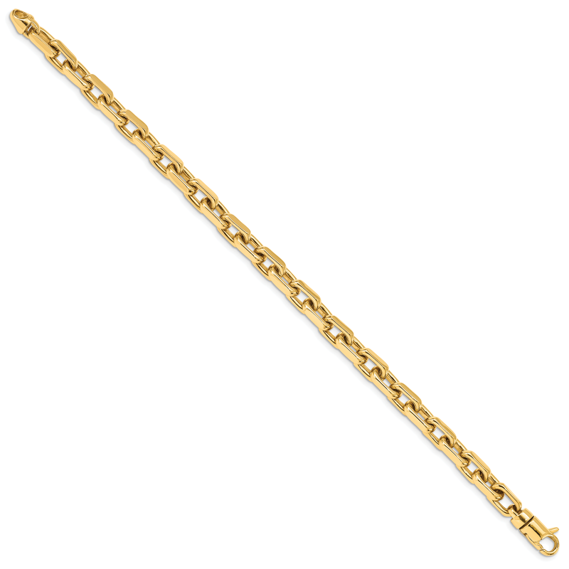 14K 20 inch 7mm Hand Polished Fancy Link with Lobster Clasp Chain