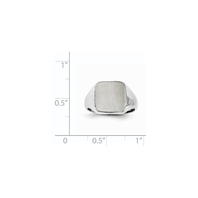 14k White Gold 8.5x9.5mm Open Back Signet Ring