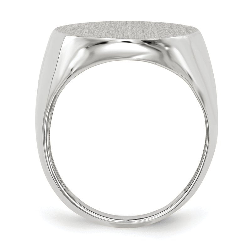 14k White Gold 17.0x20.5mm Closed Back Mens Signet Ring