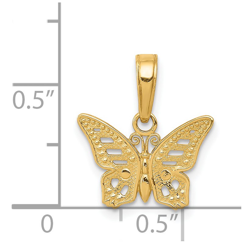 14k Cut-Out Butterfly Pendant