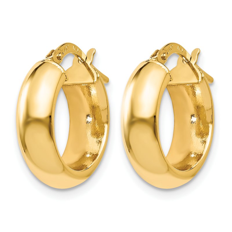 14K Polished Hoop Earrings