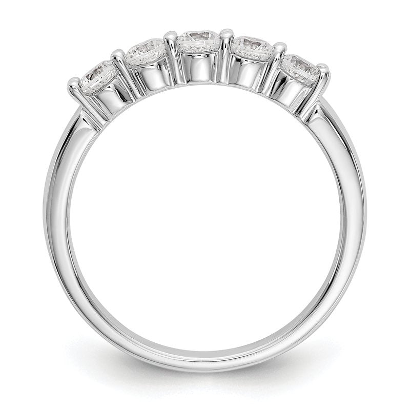 14K White Gold 1/3 carat Lab Grown Diamond VS+ F+ Complete Round Five Stone Ring