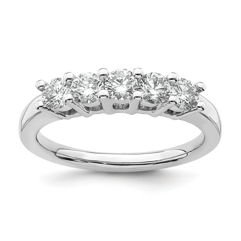 14K White Gold 1/2 carat Lab Grown Diamond VS/SI  D E F  5 Stone Ring
