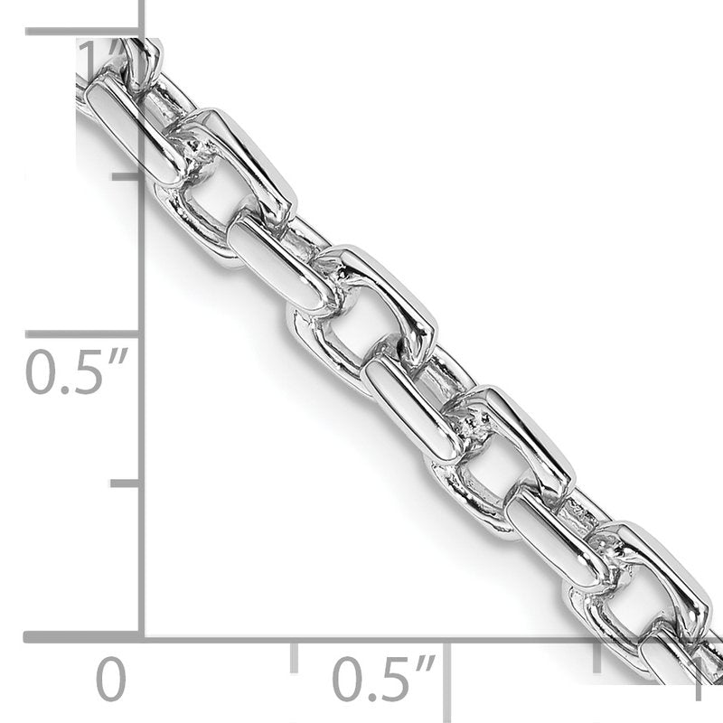 14K White Gold 18 inch 4.6mm Hand Polished Fancy Link with Fancy Lobster Clasp Chain