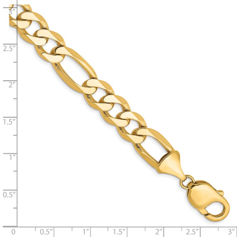 14K 26 inch 10mm Flat Figaro with Lobster Clasp Chain