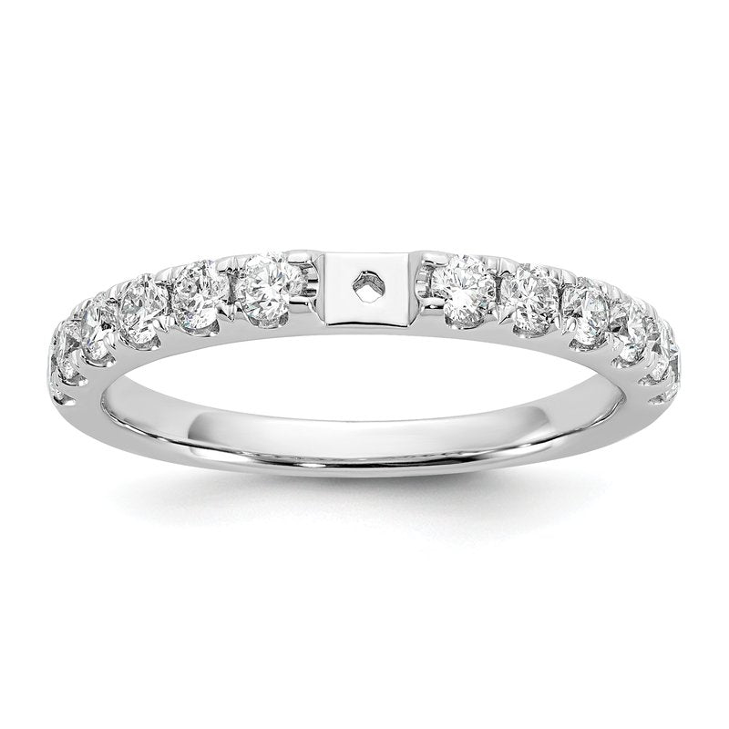 14K White Gold 1/2 carat Lab Grown Diamond VS+ F+ Semi-Mount Peg Set Engagement Ring